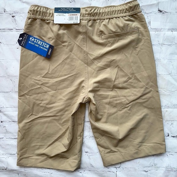 NWT Boys Size 12 Regular Pull On Khaki Polyester Shorts - Picture 3 of 6